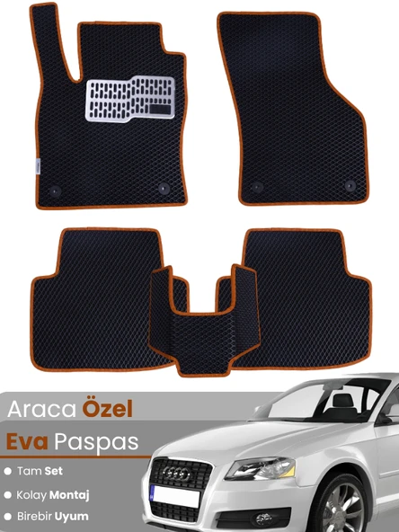 AUDİ A3 HATCHBACK (2003-2012) Uyumlu EVA Paspas Tam Set–Araca Özel,Su Geçirmez,Kolay Montaj ürün görseli 1