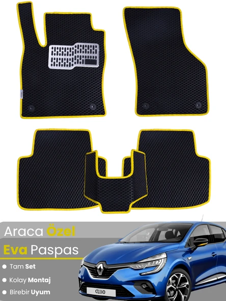 Renault Clio 5 Hatchback (2020-2025) Uyumlu EVA Paspas Tam Set – Birebir Uyum,Araca Özel Tasarım ürün görseli 1