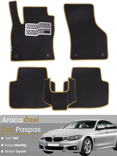 BMW 4 SERİSİ F36 XDRİVE (2014-2020) Uyumlu EVA Paspas Tam Set–Araca Özel,Su Geçirmez ürün görseli 1
