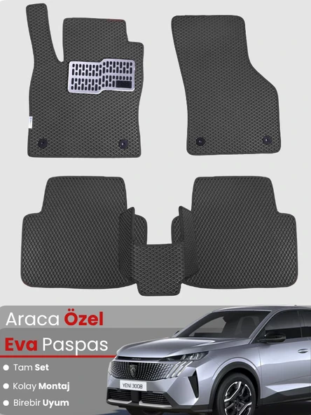 Peugeot 3008 Hibrit (2024-2025) Uyumlu EVA Paspas Tam Set–Birebir Uyum,Su Geçirmez,Hızlı Montaj ürün görseli 1