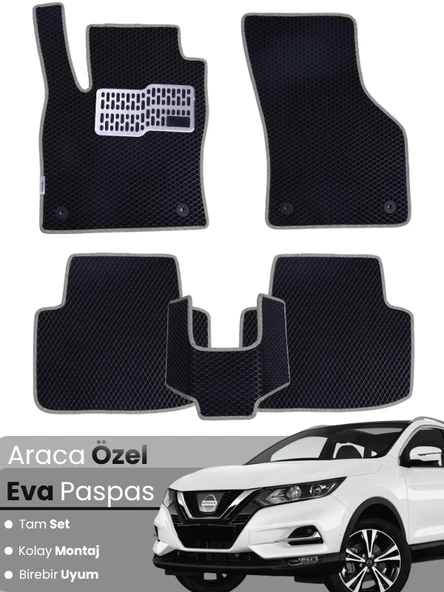 Nissan Qashqai (2014-2021) Uyumlu EVA Paspas Tam Set–Birebir Uyum,Su Geçirmez,Kolay ve Hızlı Montaj ürün görseli 1