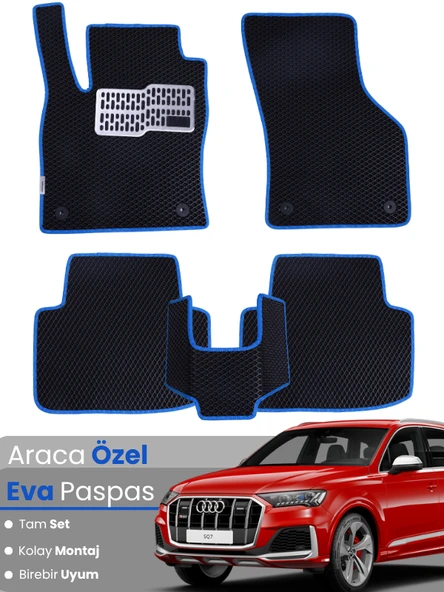AUDİ Q7 (2005-2015) Uyumlu EVA Paspas Tam Set–Araca Özel,Su Geçirmez,Hızlı ve Kolay Montaj ürün görseli 1