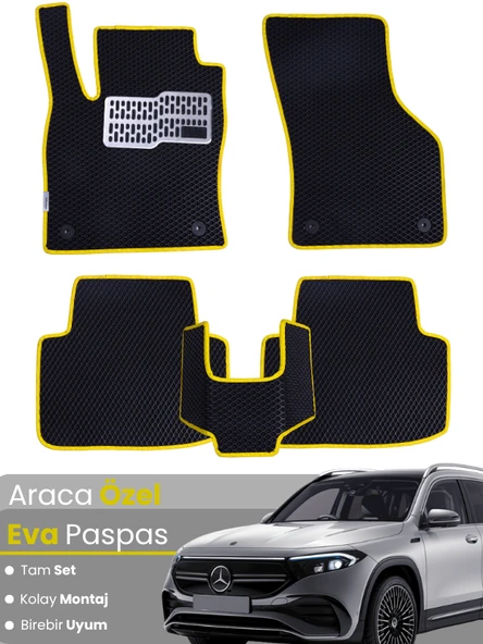 Mercedes Benz EQB (2021-2025) Uyumlu EVA Paspas Tam Set–Araca Özel Tasarım,Su Geçirmez,Kolay Montaj ürün görseli 1