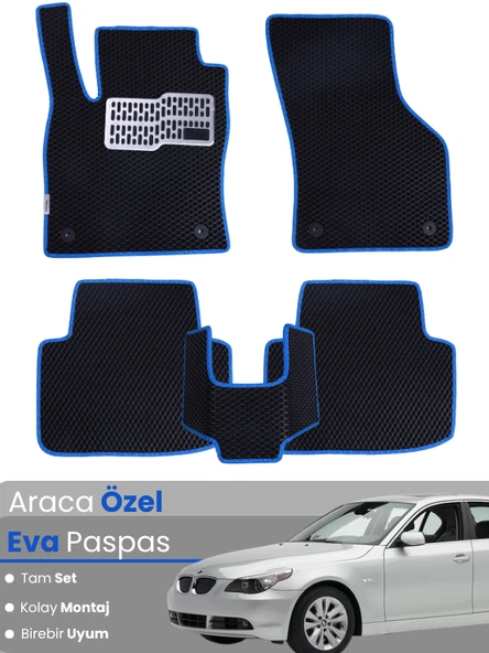 BMW 5 SERİSİ E60 SEDAN (2003-2010) Uyumlu EVA Paspas Tam Set–Araca Özel,Su Geçirmez ürün görseli 1