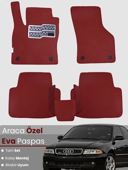 AUDİ A4 SEDAN (1994-2001) Uyumlu EVA Paspas Tam Set–Araca Özel,Su Geçirmez,Kolay Montaj ürün görseli 1