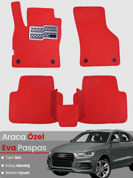AUDİ Q3 (2011-2018) Uyumlu EVA Paspas Tam Set–Araca Özel,Su Geçirmez,Hızlı ve Kolay Montaj ürün görseli 1