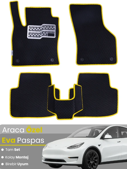 Tesla Model Y (2019-2024) Uyumlu EVA Paspas Tam Set – Birebir Uyum,Araca Özel Tasarım,Su Geçirmez ürün görseli 1