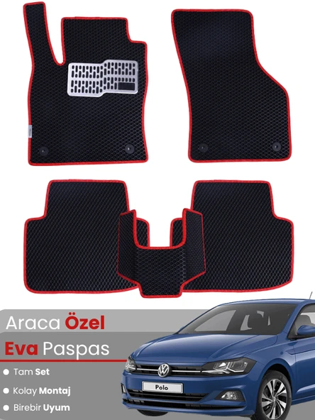 Volkswagen Polo (2017-2025) Uyumlu EVA Paspas Tam Set–Araca Özel,Su Geçirmez,Hızlı ve Kolay Montaj ürün görseli 1