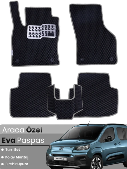 Fiat Doblo (2023-2024) Uyumlu EVA Paspas Tam Set – Birebir Uyum, Araca Özel Tasarım,Kolay Montaj ürün görseli 1