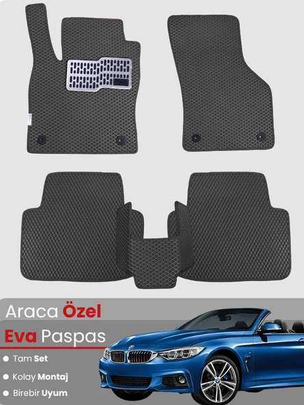 BMW 3 SERİSİ E93 CABRİO (2005-2013) Uyumlu EVA Paspas Tam Set–Araca Özel,Su Geçirmez ürün görseli 1
