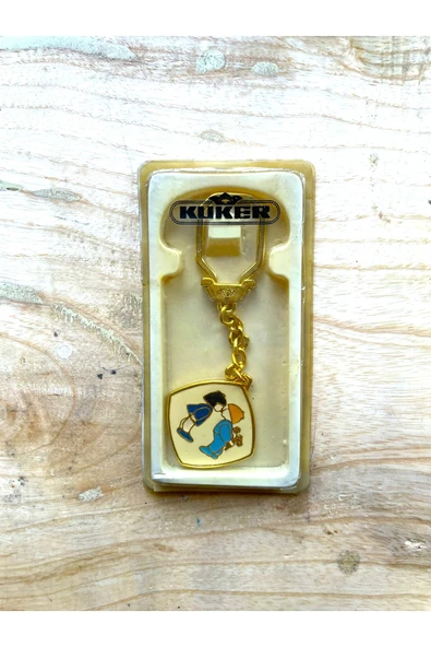 SANAT TACİRİ VİNTAGE DERİ ANAHTARLIK ALTIN SARISI METAL ANAHTARLIK ürün görseli 1