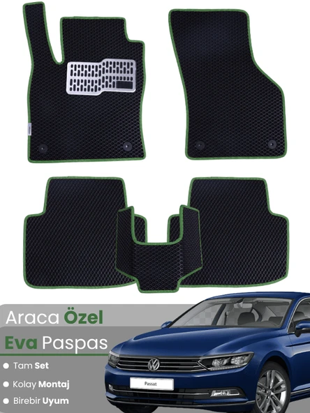 Volkswagen Passat B8 (2015-2019) Uyumlu EVA Paspas Tam Set–Araca Özel,Su Geçirmez,Hızlı Montaj ürün görseli 1