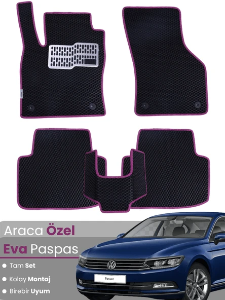 Volkswagen Passat B8 (2015-2019) Uyumlu EVA Paspas Tam Set–Araca Özel,Su Geçirmez,Hızlı Montaj ürün görseli 1