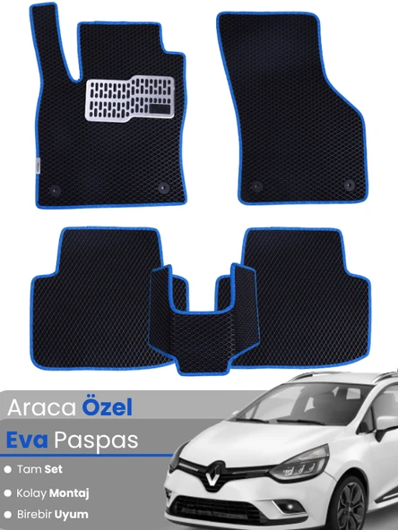 Renault Clio 4 Station Wagon (2012-2019) Uyumlu EVA Paspas Tam Set – Birebir Uyum,Araca Özel Tasarım ürün görseli 1