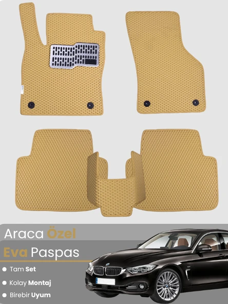 BMW 4 SERİSİ F36 GRANCOUPE (2014-2020) Uyumlu EVA Paspas Tam Set–Araca Özel,Su Geçirmez ürün görseli 1