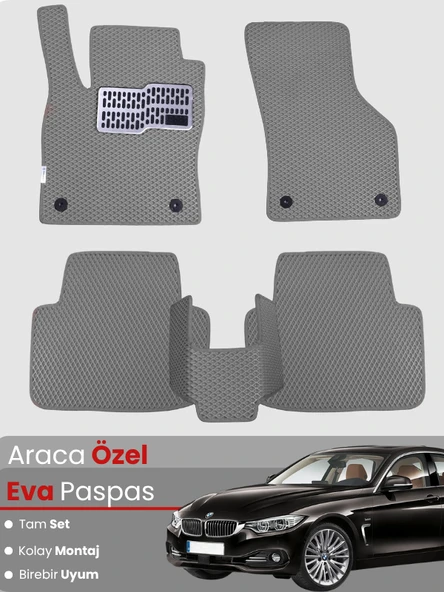 BMW 4 SERİSİ F36 GRANCOUPE (2014-2020) Uyumlu EVA Paspas Tam Set–Araca Özel,Su Geçirmez ürün görseli 1