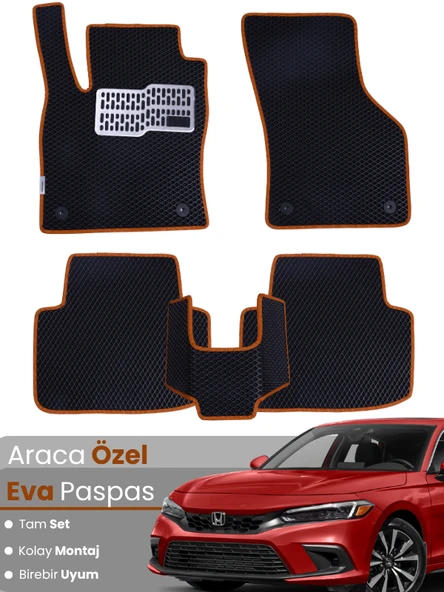 Honda Civic FE (2022-2025) Uyumlu EVA Paspas Tam Set – Birebir Uyum,Araca Özel Tasarım,Kolay Montaj ürün görseli 1