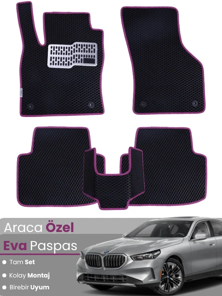 BMW 5 SERİSİ G30 SEDAN (2017-2025) Uyumlu EVA Paspas Tam Set–Araca Özel,Su Geçirmez ürün görseli 1