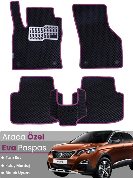 Peugeot 3008 (2017-2020) Uyumlu EVA Paspas Tam Set – Birebir Uyum,Araca Özel Tasarım,Su Geçirmez ürün görseli 1