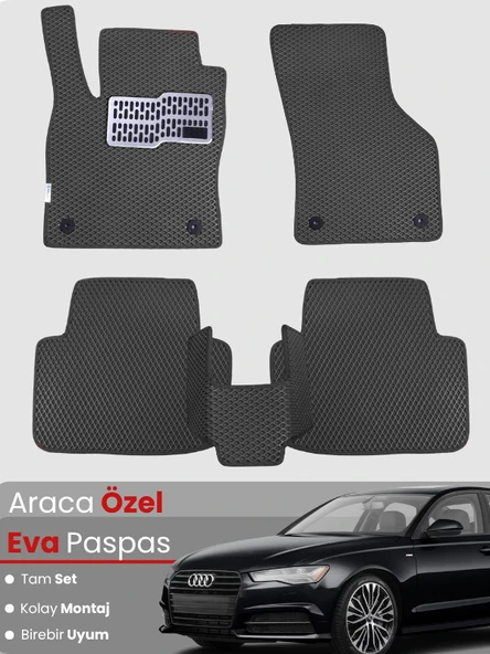 AUDİ A6 (2012-2018) Uyumlu EVA Paspas Tam Set–Araca Özel,Su Geçirmez,Hızlı ve Kolay Montaj ürün görseli 1
