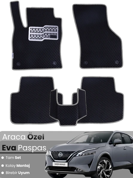 Nissan Qashqai E-Power (2021-2024) Uyumlu EVA Paspas Tam Set–Araca Özel Kesim,Kaymaz,Kolay Montaj ürün görseli 1