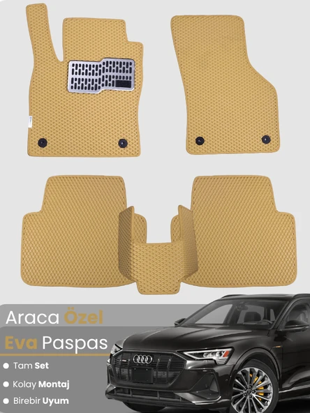 AUDİ E-TRON (2018-2024) Uyumlu EVA Paspas Tam Set–Araca Özel,Su Geçirmez,Kolay Montaj ürün görseli 1