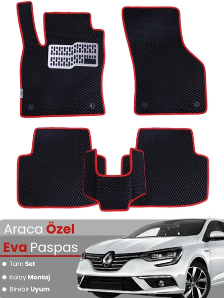 Renault Megane 4 Sedan (2016-2025) Uyumlu EVA Paspas Tam Set–Araca Özel Tasarım,Kolay Montaj ürün görseli 1