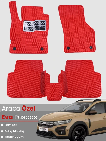 Dacia Sandero (2020-2025) Uyumlu EVA Paspas Tam Set – Birebir Uyum,Su Geçirmez,Kolay ve Hızlı Montaj ürün görseli 1