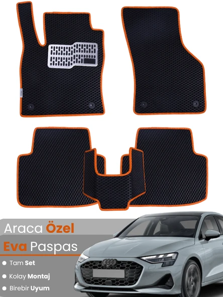 AUDİ A3 SEDAN (2020-2025) Uyumlu EVA Paspas Tam Set–Araca Özel,Su Geçirmez,Kolay Montaj ürün görseli 1