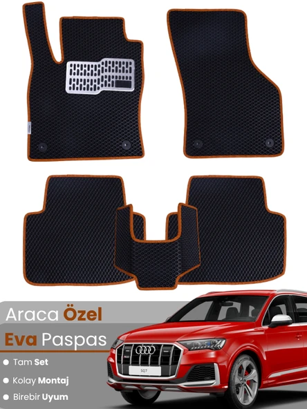 AUDİ Q7 (2005-2015) Uyumlu EVA Paspas Tam Set–Araca Özel,Su Geçirmez,Hızlı ve Kolay Montaj ürün görseli 1