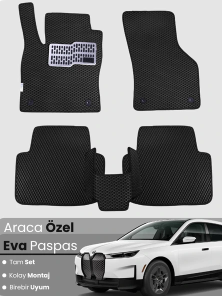 BMW İX (2022-2025) Uyumlu EVA Paspas Tam Set–Araca Özel,Su Geçirmez,Hızlı ve Kolay Montaj ürün görseli 1