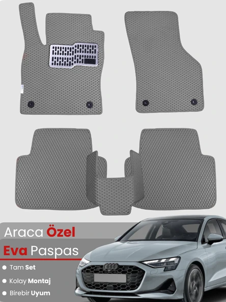 AUDİ A3 SEDAN (2020-2025) Uyumlu EVA Paspas Tam Set–Araca Özel,Su Geçirmez,Kolay Montaj ürün görseli 1