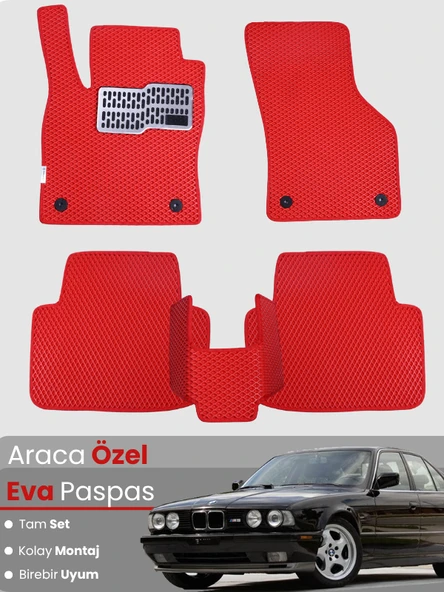 BMW 5 SERİSİ E34 SEDAN (1988-1996) Uyumlu EVA Paspas Tam Set–Araca Özel,Su Geçirmez ürün görseli 1