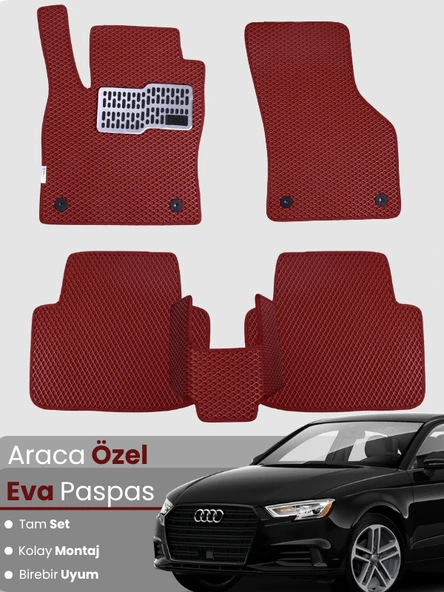 AUDİ A3 SEDAN (2013-2020) Uyumlu EVA Paspas Tam Set–Araca Özel,Su Geçirmez,Kolay Montaj ürün görseli 1