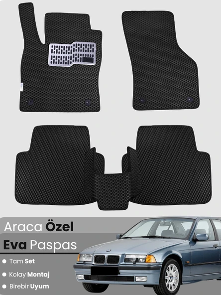 BMW 3 SERİSİ E36 (1990-2000) Uyumlu EVA Paspas Tam Set–Araca Özel,Su Geçirmez,Kolay Montaj ürün görseli 1
