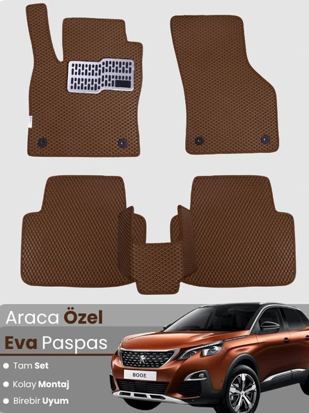 Peugeot 3008 (2017-2020) Uyumlu EVA Paspas Tam Set – Birebir Uyum,Araca Özel Tasarım,Su Geçirmez ürün görseli 1