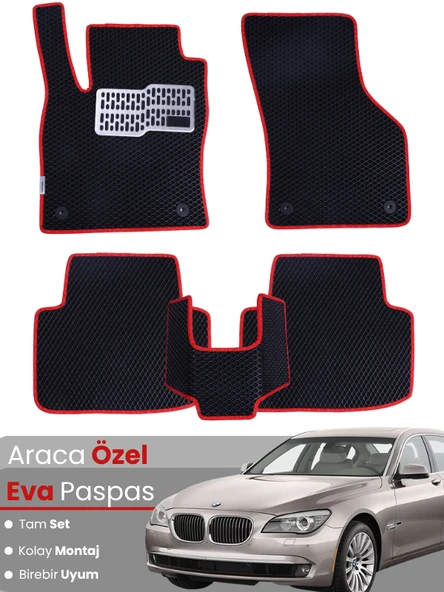 BMW 7 SERİSİ F01 SHORT (2009-2015) Uyumlu EVA Paspas Tam Set–Araca Özel,Su Geçirmez ürün görseli 1