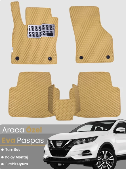 Nissan Qashqai (2014-2021) Uyumlu EVA Paspas Tam Set–Birebir Uyum,Su Geçirmez,Kolay ve Hızlı Montaj ürün görseli 1