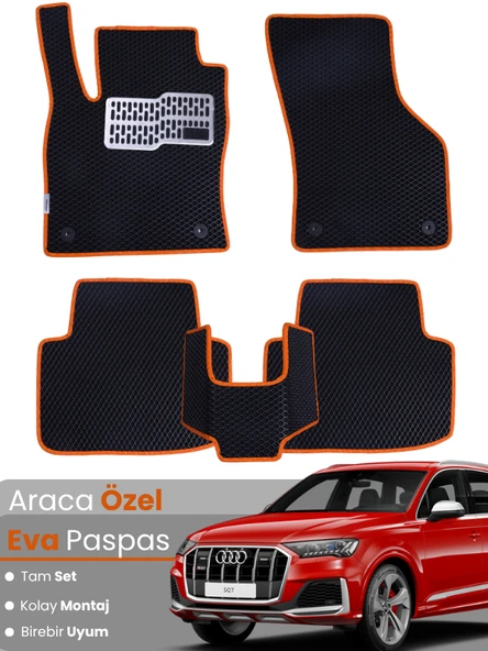 AUDİ Q7 (2005-2015) Uyumlu EVA Paspas Tam Set–Araca Özel,Su Geçirmez,Hızlı ve Kolay Montaj ürün görseli 1