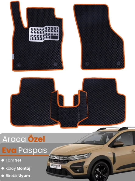 Dacia Sandero (2020-2025) Uyumlu EVA Paspas Tam Set – Birebir Uyum,Su Geçirmez,Kolay ve Hızlı Montaj ürün görseli 1