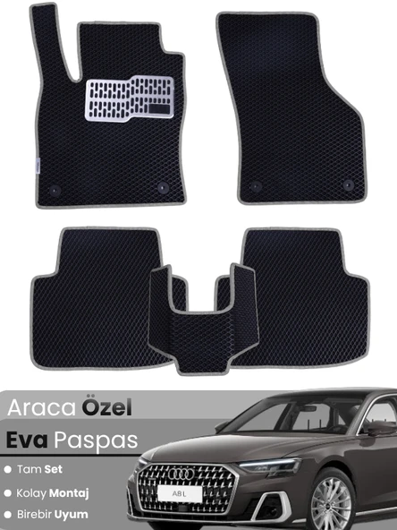 AUDİ A8 L (2017-2024) Uyumlu EVA Paspas Tam Set–Araca Özel,Su Geçirmez,Hızlı ve Kolay Montaj ürün görseli 1