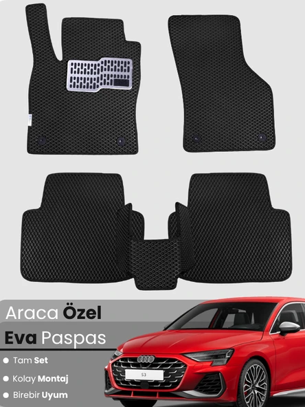 AUDİ A3 HATCHBACK (2020-2025) Uyumlu EVA Paspas Tam Set–Araca Özel,Su Geçirmez,Kolay Montaj ürün görseli 1