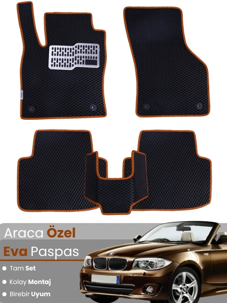 BMW 1 SERİSİ E88 CABRİO (2004-2011) Uyumlu EVA Paspas Tam Set–Araca Özel,Su Geçirmez,Kolay Montaj ürün görseli 1