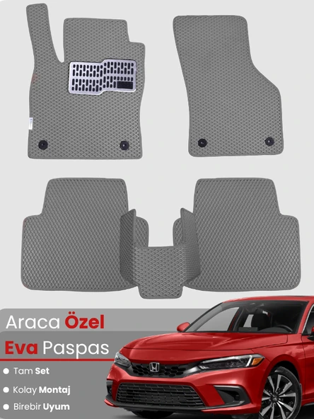 Honda Civic FE (2022-2025) Uyumlu EVA Paspas Tam Set – Birebir Uyum,Araca Özel Tasarım,Kolay Montaj ürün görseli 1