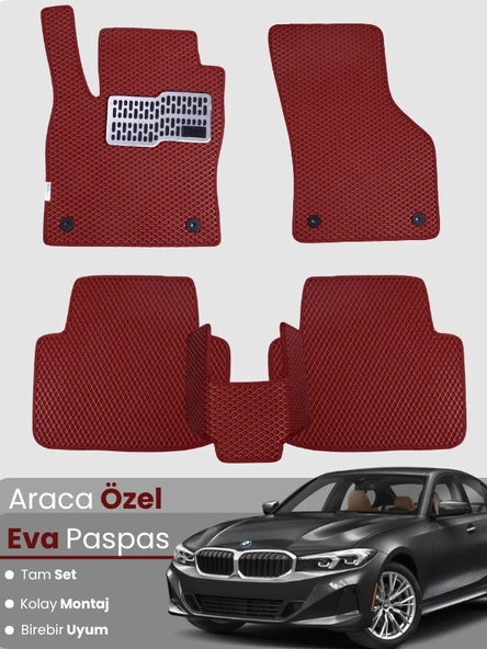 BMW 3 SERİSİ G20 SEDAN (2018-2024) Uyumlu EVA Paspas Tam Set–Araca Özel,Su Geçirmez ürün görseli 1