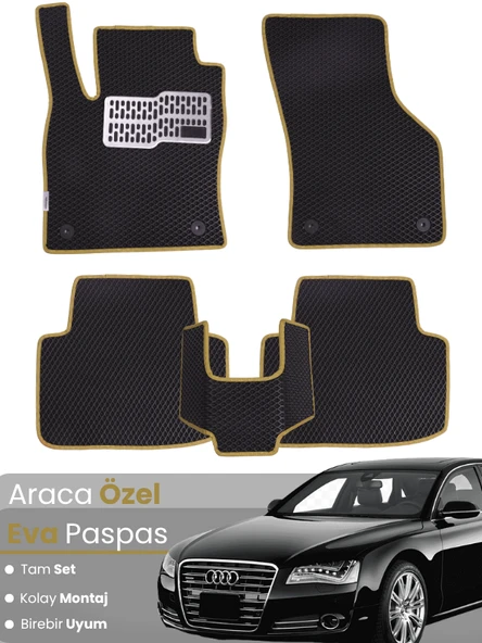 AUDİ A8 (2009-2017) Uyumlu EVA Paspas Tam Set–Araca Özel,Su Geçirmez,Hızlı ve Kolay Montaj ürün görseli 1