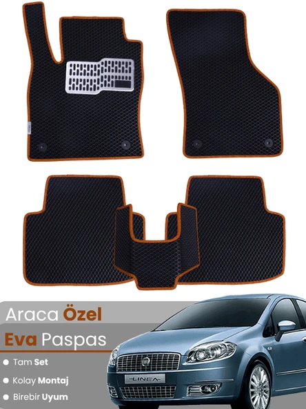 Fiat Linea (2007-2018) Uyumlu EVA Paspas Tam Set – Birebir Uyum,Su Geçirmez,Kolay ve Hızlı Montaj ürün görseli 1