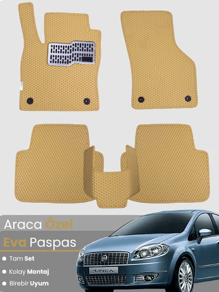 Fiat Linea (2007-2018) Uyumlu EVA Paspas Tam Set – Birebir Uyum,Su Geçirmez,Kolay ve Hızlı Montaj ürün görseli 1