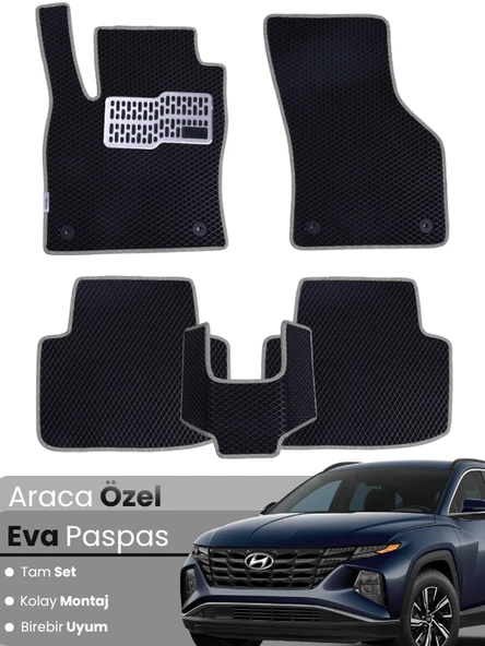 Hyundai Tucson (2020-2025) Uyumlu EVA Paspas Tam Set – Birebir Uyum,Araca Özel Tasarım,Kolay Montaj ürün görseli 1