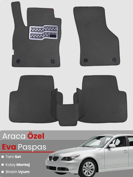 BMW 5 SERİSİ E60 SEDAN (2003-2010) Uyumlu EVA Paspas Tam Set–Araca Özel,Su Geçirmez ürün görseli 1